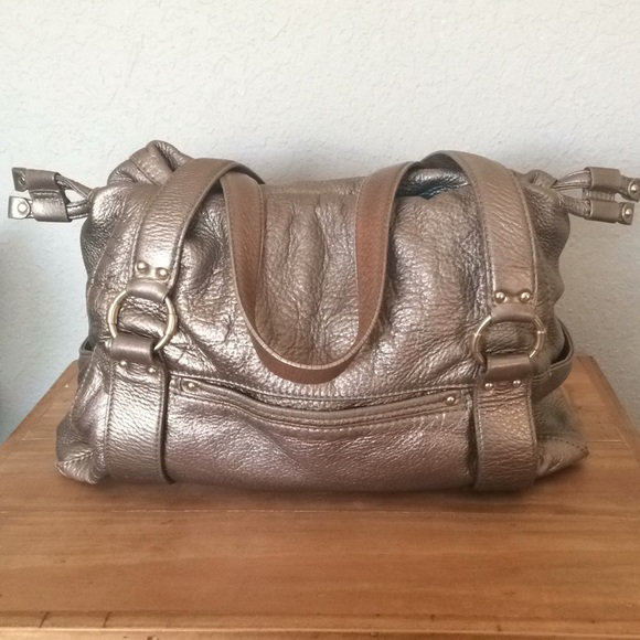 Michael Kors Metallic Gold Leather Purse - Picture 2 of 8